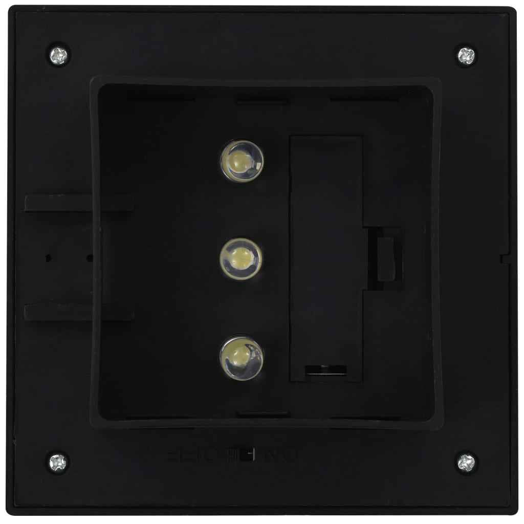 vidaXL Candeeiro de exterior solar LED 12 pcs preto quadrado 12 cm