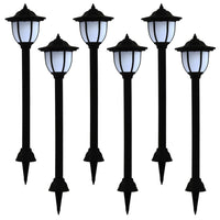 vidaXL Candeeiro solar LED de exterior 6 pcs preto