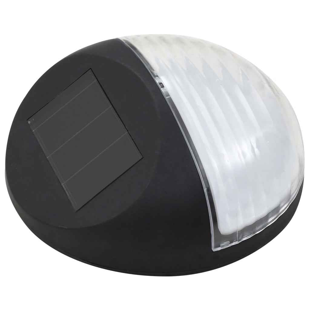 vidaXL Candeeiro de parede solar LED de exterior 24 pcs preto redondo