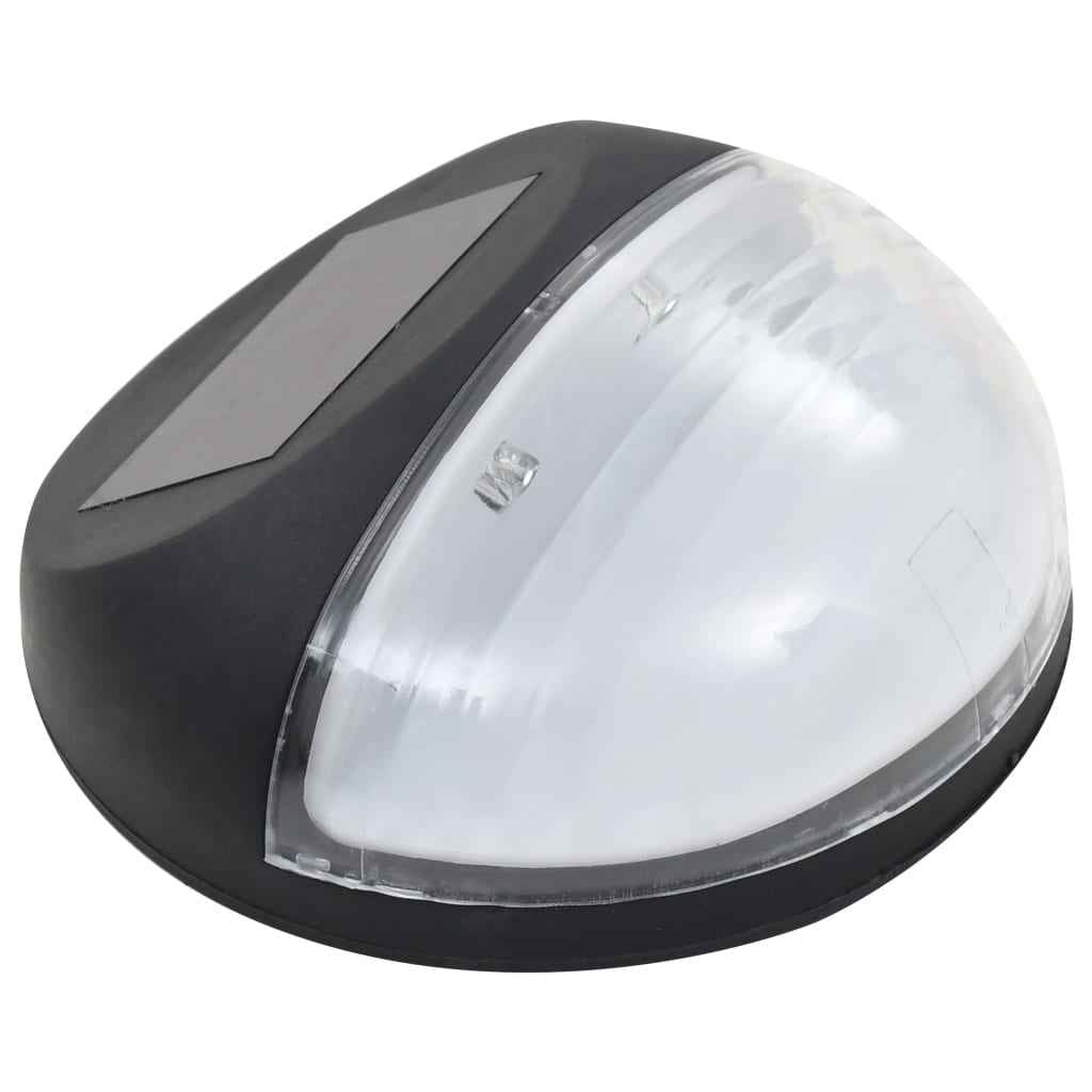 vidaXL Candeeiro de parede solar LED de exterior 24 pcs preto redondo