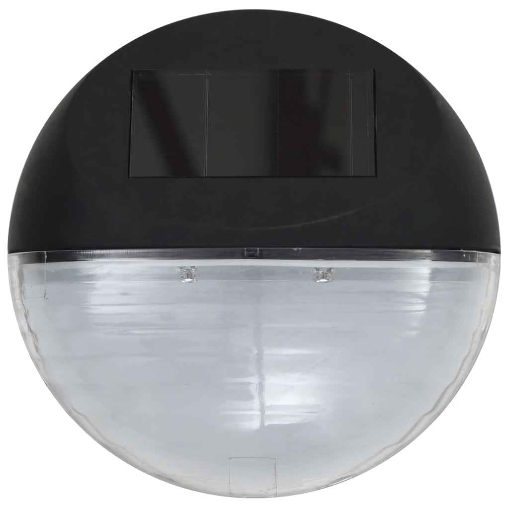 vidaXL Candeeiro de parede solar LED de exterior 24 pcs preto redondo