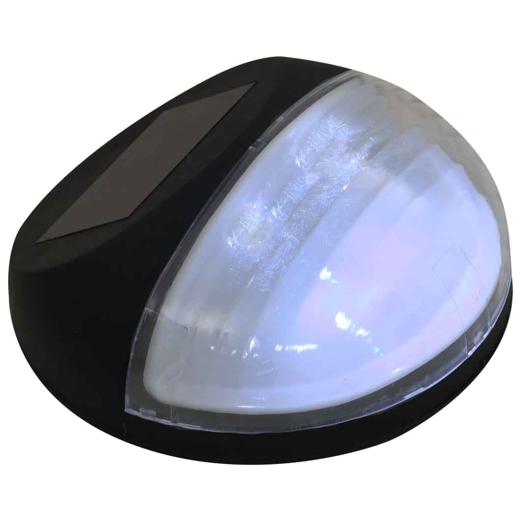 vidaXL Candeeiro de parede solar LED de exterior 24 pcs preto redondo
