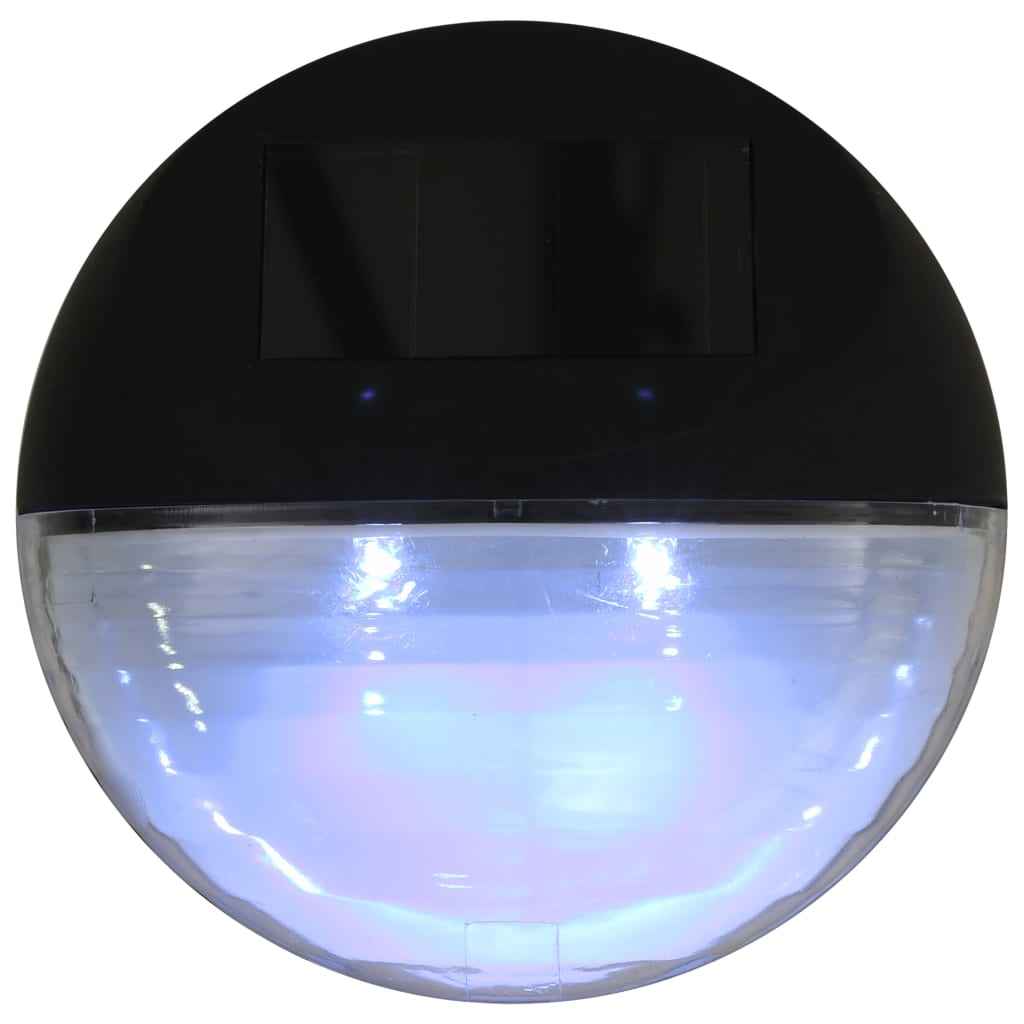 vidaXL Candeeiro de parede solar LED de exterior 24 pcs preto redondo