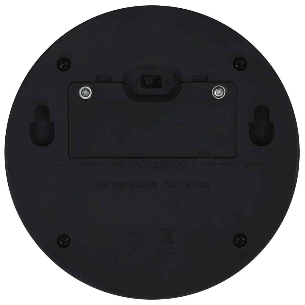 vidaXL Candeeiro de parede solar LED de exterior 24 pcs preto redondo