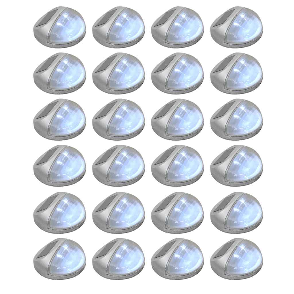 vidaXL Candeeiro de parede solar LED de exterior 24 pcs preto redondo