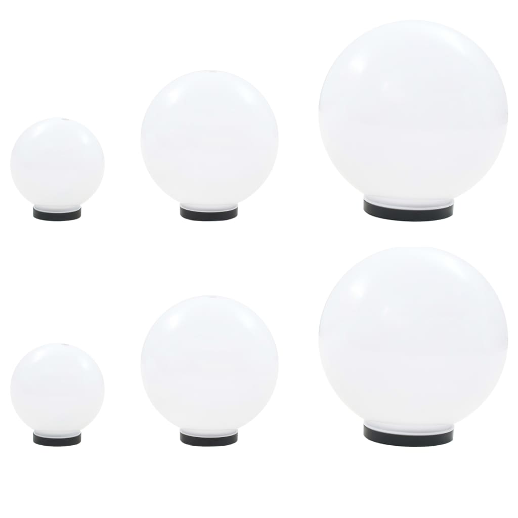 vidaXL 6 pcs conjunto de candeeiros esféricos LED 20/30/40 cm PMMA