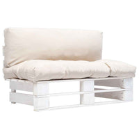 vidaXL Sofá de paletes p/ jardim c/ almofadões cor areia madeira pinho