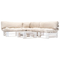 vidaXL Conj. lounge de paletes 4 pcs com almofadões cinzentos madeira