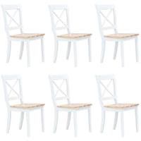 vidaXL Cadeiras de jantar 2 pcs madeira de seringueira maciça branco