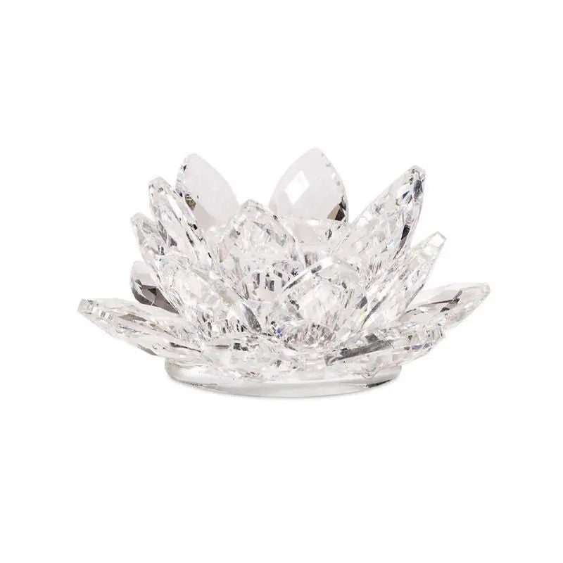 Porta-velas Flor de Lotus em Cristal
