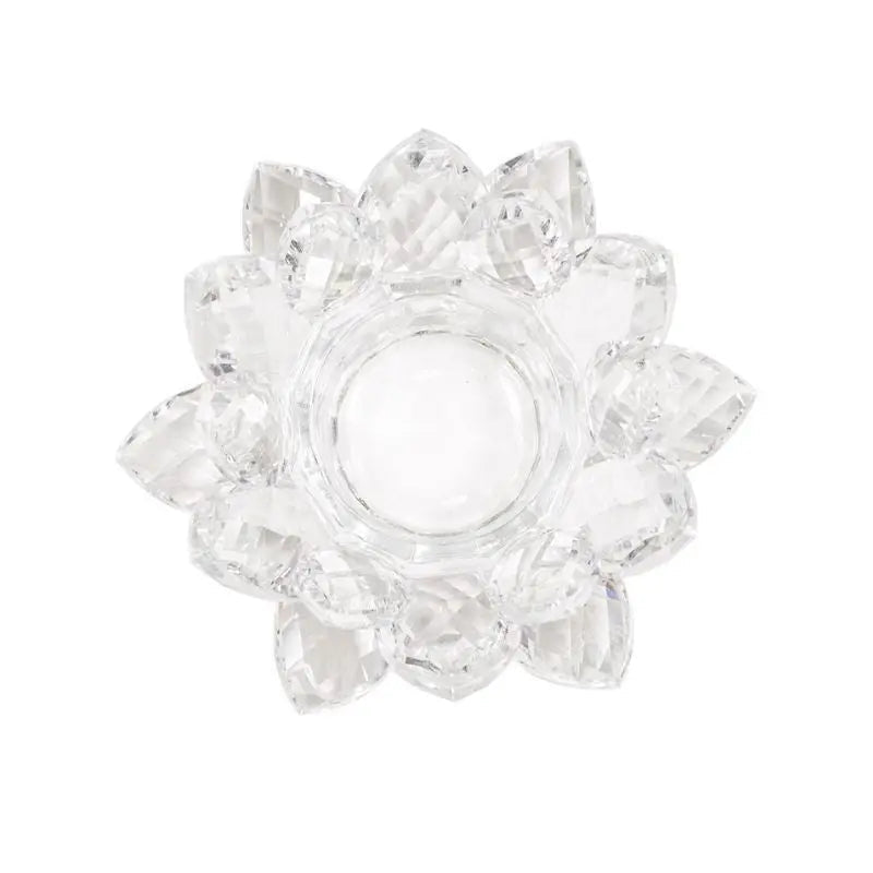Porta-velas Flor de Lotus em Cristal