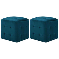 vidaXL Pufe 2 pcs 30x30x30 cm veludo azul