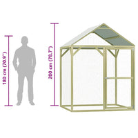 vidaXL Galinheiro 1,5x1,5x2 m madeira de pinho impregnada