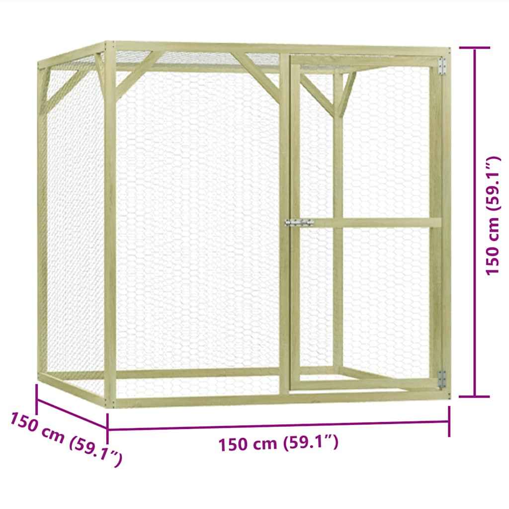 vidaXL Galinheiro 1,5x6x1,5 m madeira de pinho impregnada