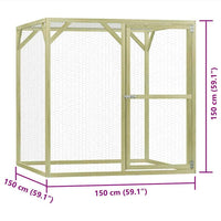 vidaXL Galinheiro 1,5x6x1,5 m madeira de pinho impregnada