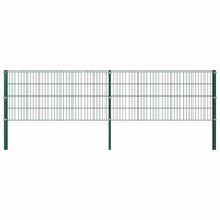 vidaXL Painel de vedação com postes de ferro 176,5x80 cm verde