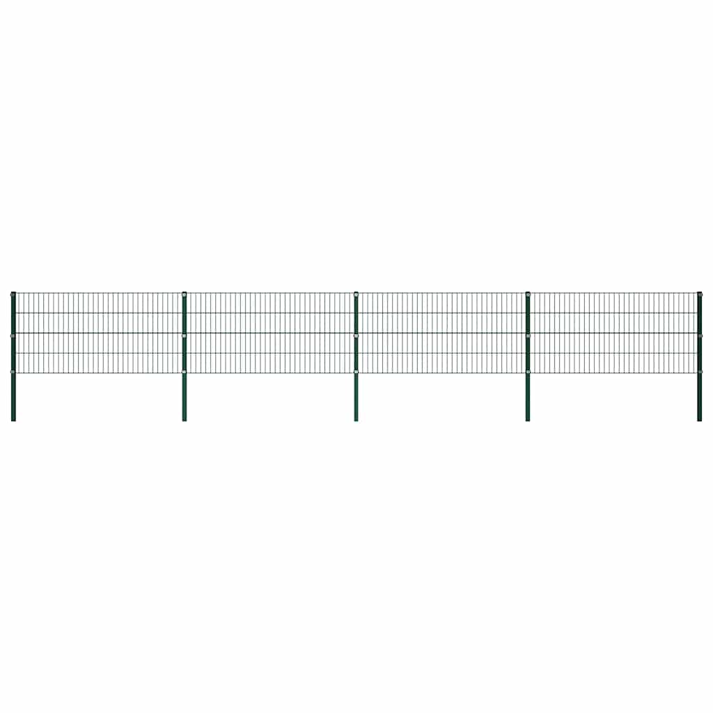 vidaXL Painel de vedação com postes de ferro 176,5x80 cm verde