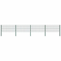 vidaXL Painel de vedação com postes de ferro 176,5x80 cm verde