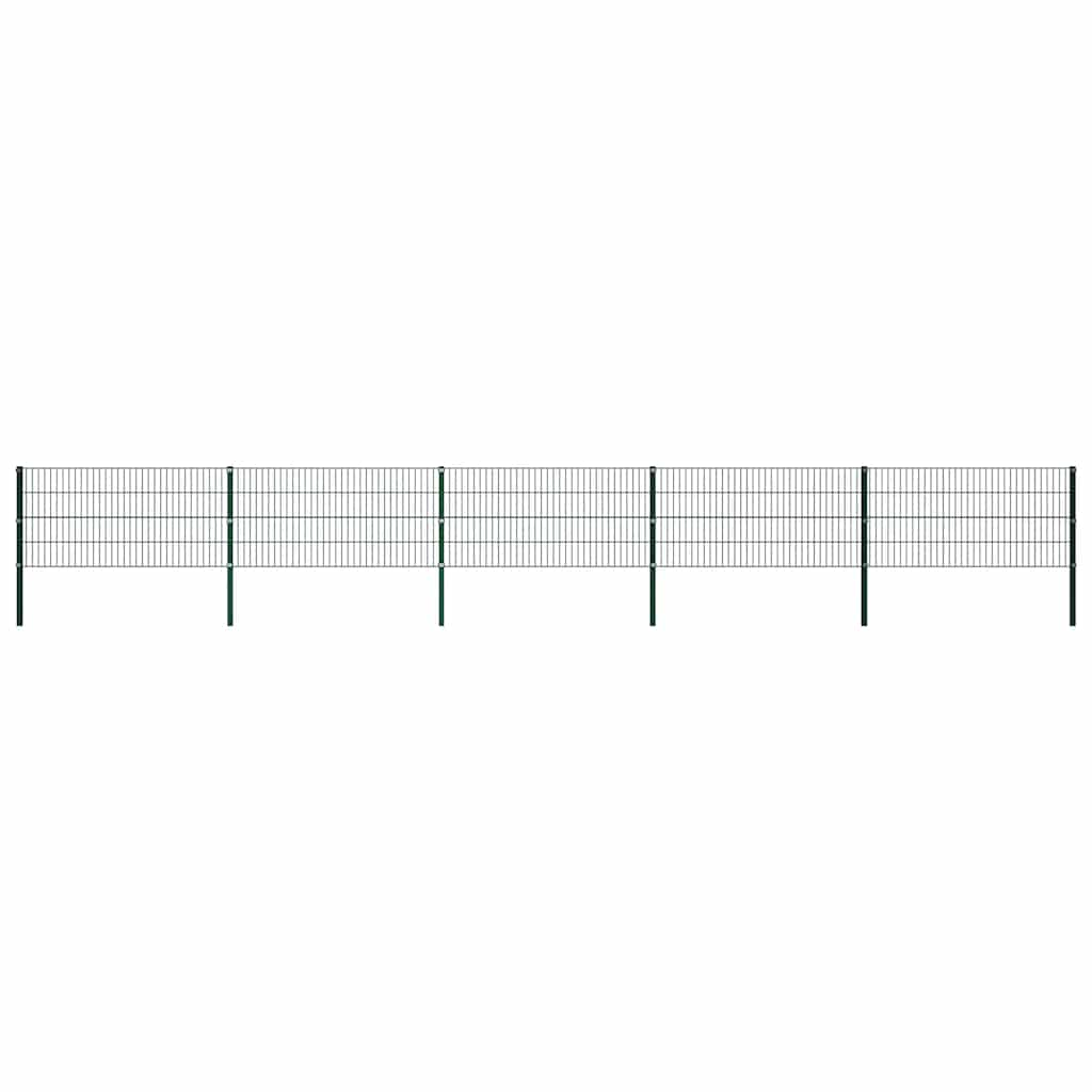 vidaXL Painel de vedação com postes de ferro 176,5x80 cm verde