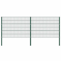 vidaXL Painel de vedação com postes de ferro 176,5x80 cm verde