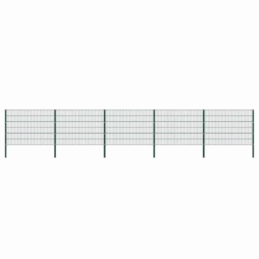 vidaXL Painel de vedação com postes de ferro 176,5x80 cm verde
