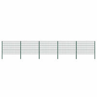 vidaXL Painel de vedação com postes de ferro 176,5x80 cm verde
