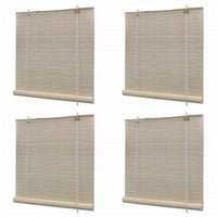 vidaXL Estores de rolo em bambu natural 2 pcs 120x160 cm