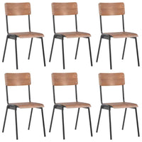 vidaXL Cadeiras de jantar 6 pcs contraplacado castanho