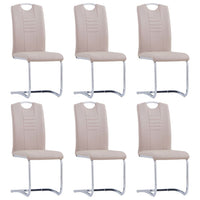 vidaXL Cadeiras de jantar cantilever 4 pcs couro artificial preto