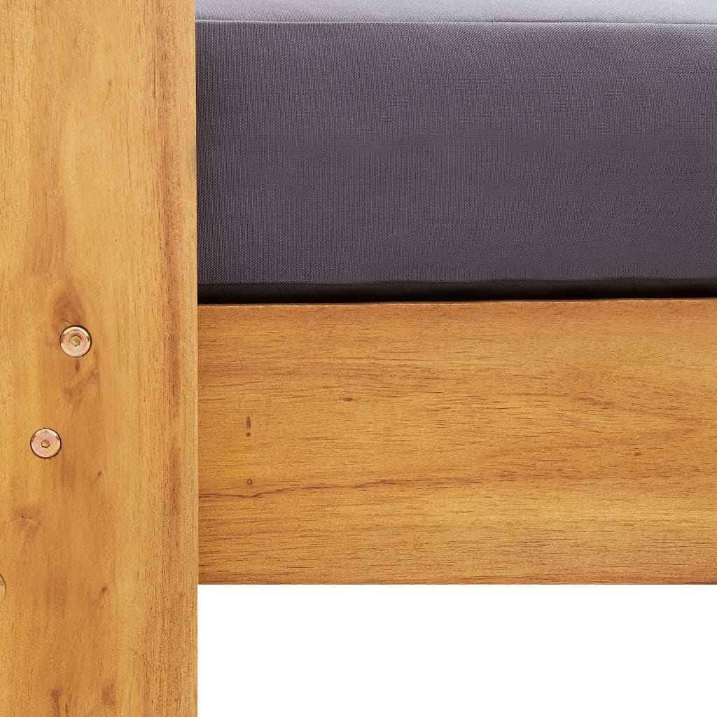 vidaXL 4 pcs conjunto lounge jardim c/ almofadões creme acácia maciça