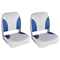 vidaXL Assentos barco 2 pcs encosto dobrável azul/branco 41x36x48 cm