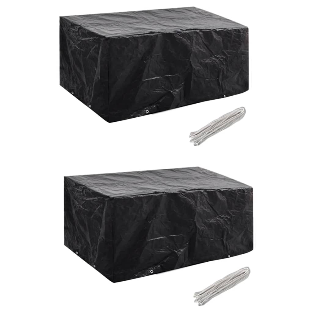 vidaXL Conjunto capas p/ mobiliário jardim 2 pcs 8 ilhós 113x113 cm