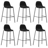 vidaXL Cadeiras de bar 6 pcs tecido preto