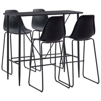 vidaXL 5 pcs conjunto de bar plástico preto