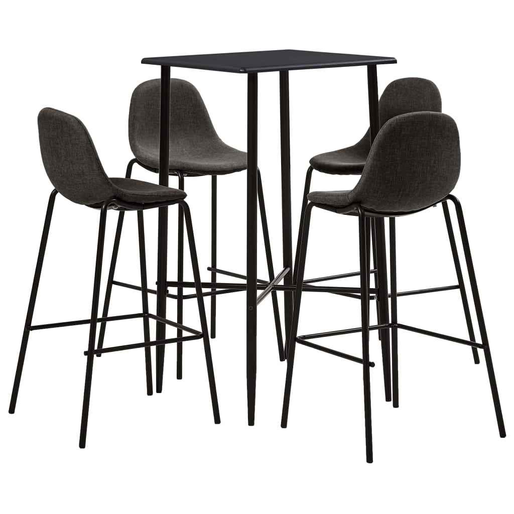 vidaXL 3 pcs conjunto de bar tecido cinzento-escuro