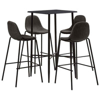 vidaXL 3 pcs conjunto de bar tecido cinzento-escuro