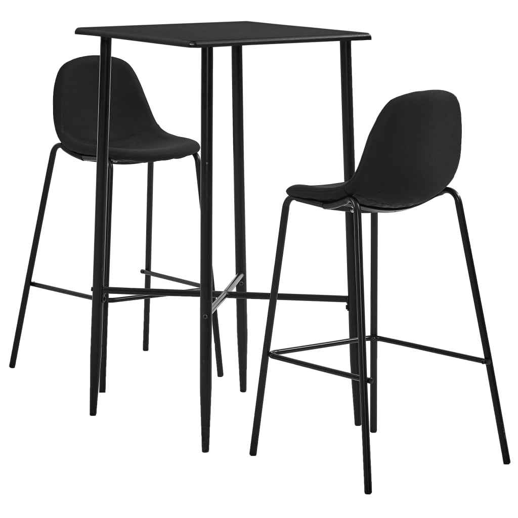 vidaXL 3 pcs conjunto de bar tecido cinzento-escuro