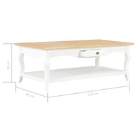 vidaXL Mesa de centro 110x60x40 cm MDF branco