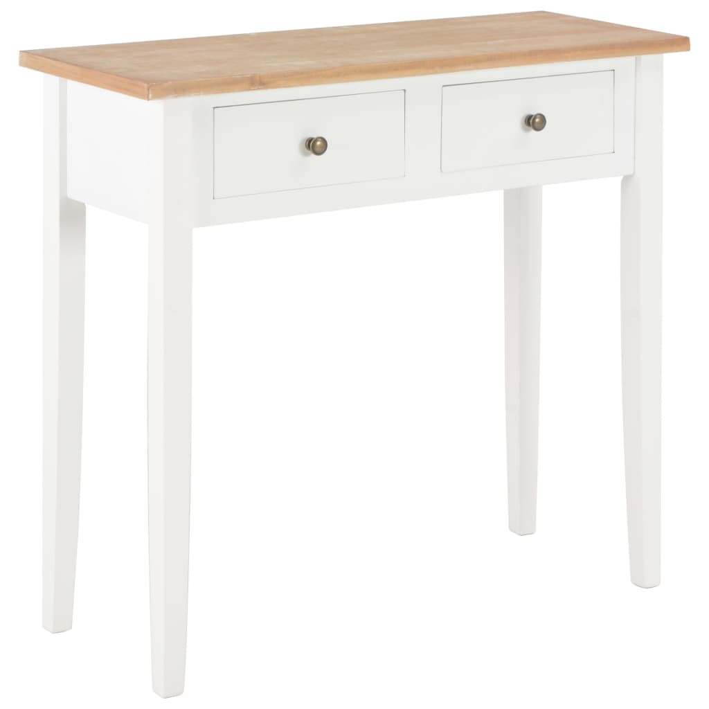 vidaXL Toucador/mesa consola com duas gavetas branco