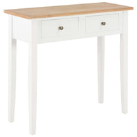 vidaXL Toucador/mesa consola com duas gavetas branco