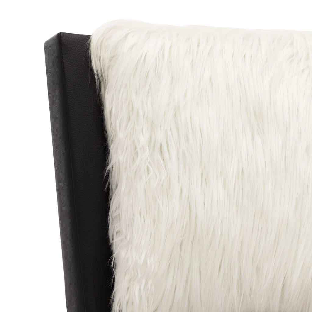 vidaXL Estrutura de cama em couro artificial 180x200 cm preto e branco