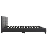 vidaXL Estrutura de cama sem colchão em couro sintético preto 200x160 cm