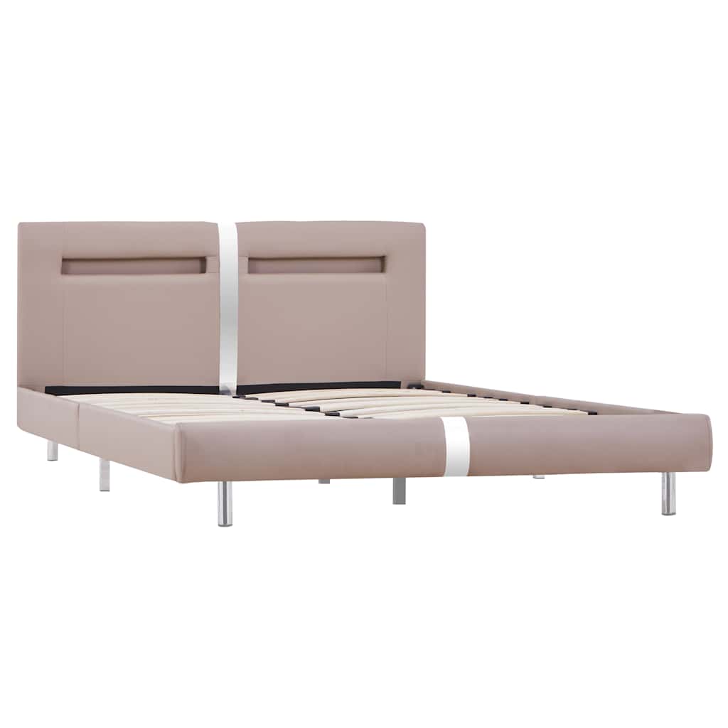 vidaXL Estrutura de cama com LED sem colchão 135x190 cm cappuccino