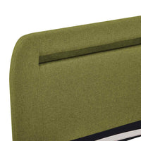 vidaXL Estrutura de cama com LED sem colchão 150x200 cm tecido verde