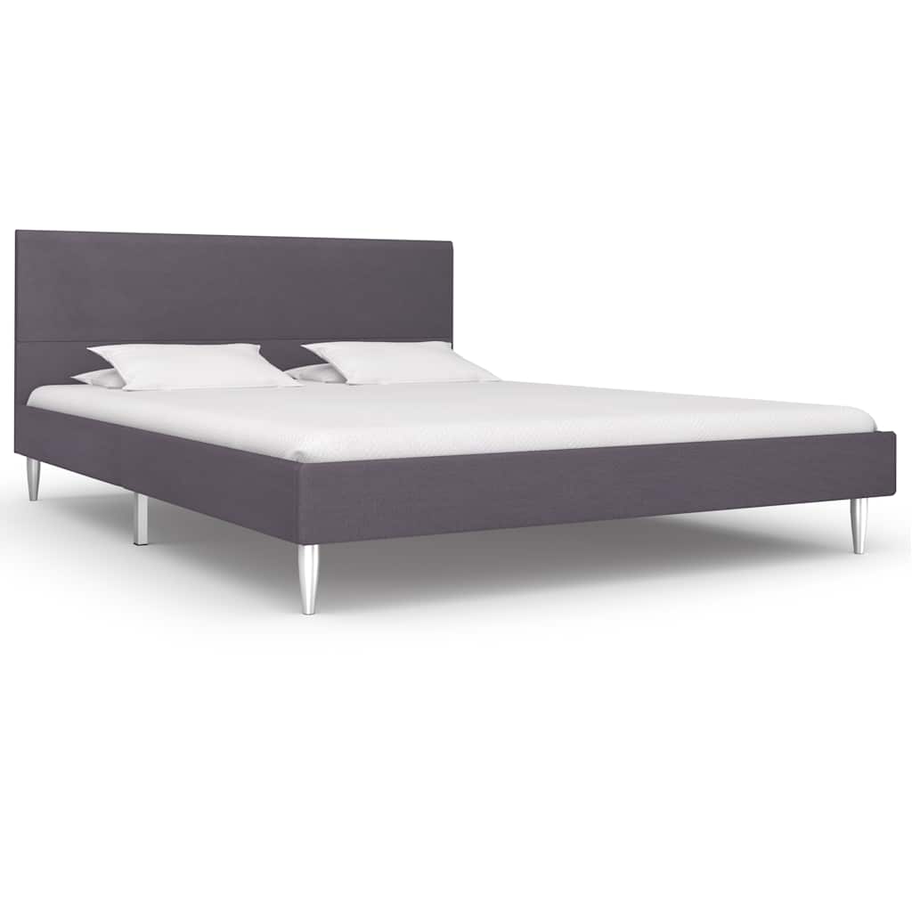 vidaXL Estrutura para cama sem colchão 135x190 cm tecido cinzento