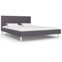 vidaXL Estrutura para cama sem colchão 135x190 cm tecido cinzento