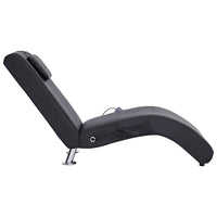 vidaXL Chaise longue de massagem c/ almofada couro artificial preto