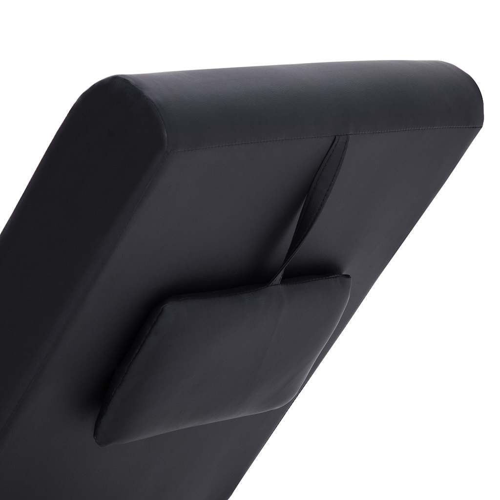 vidaXL Chaise longue de massagem c/ almofada couro artificial preto