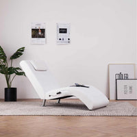 vidaXL Chaise longue de massagem c/ almofada couro artificial preto
