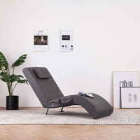 vidaXL Chaise longue de massagem c/ almofada couro artificial preto